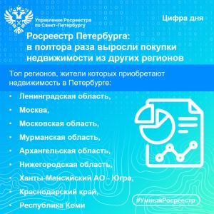 Росреестр Петербурга: в полтора раза выросли покупки  недвижимости из других регионов